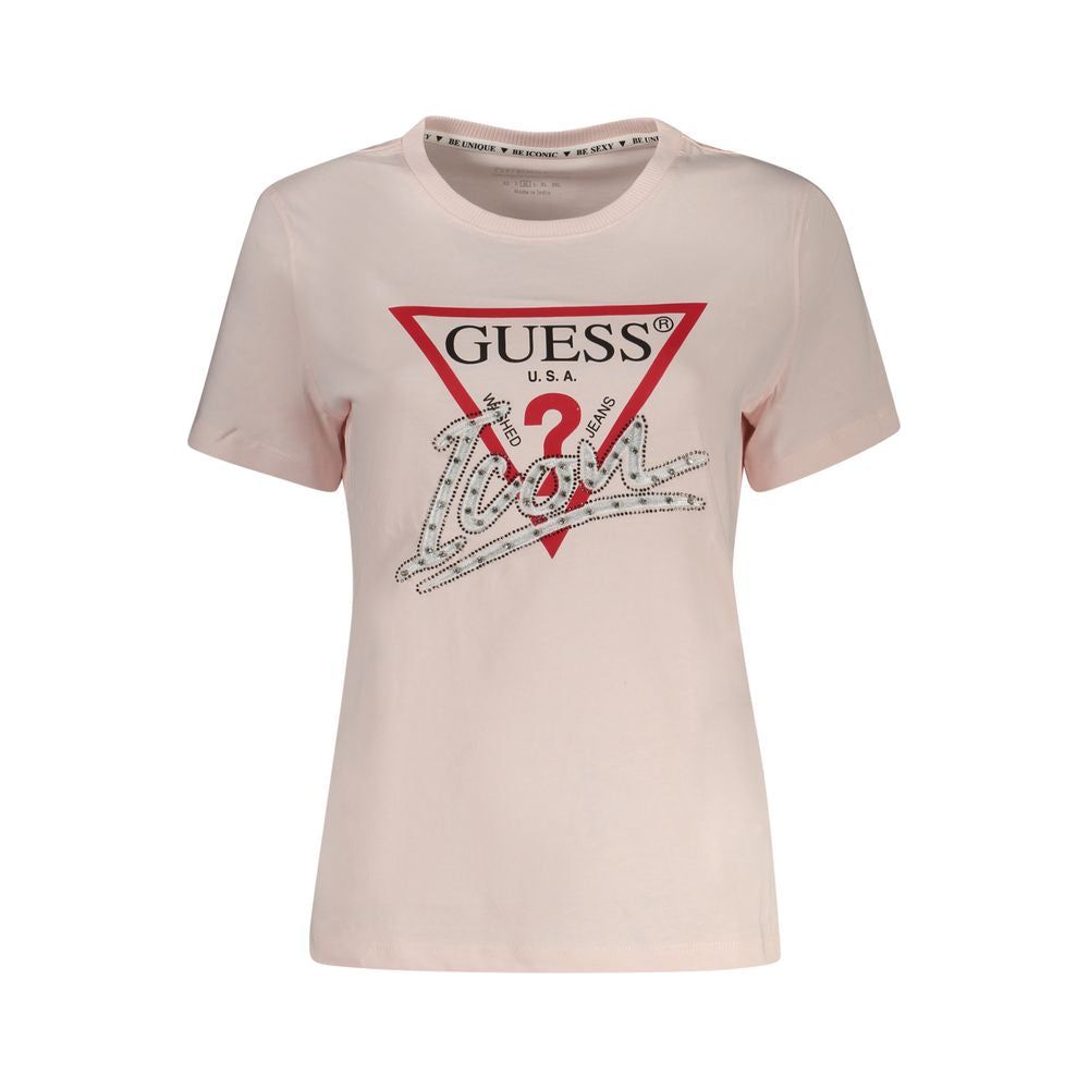 Guess Jeans Pink Cotton Tops & T-Shirt Guess Jeans