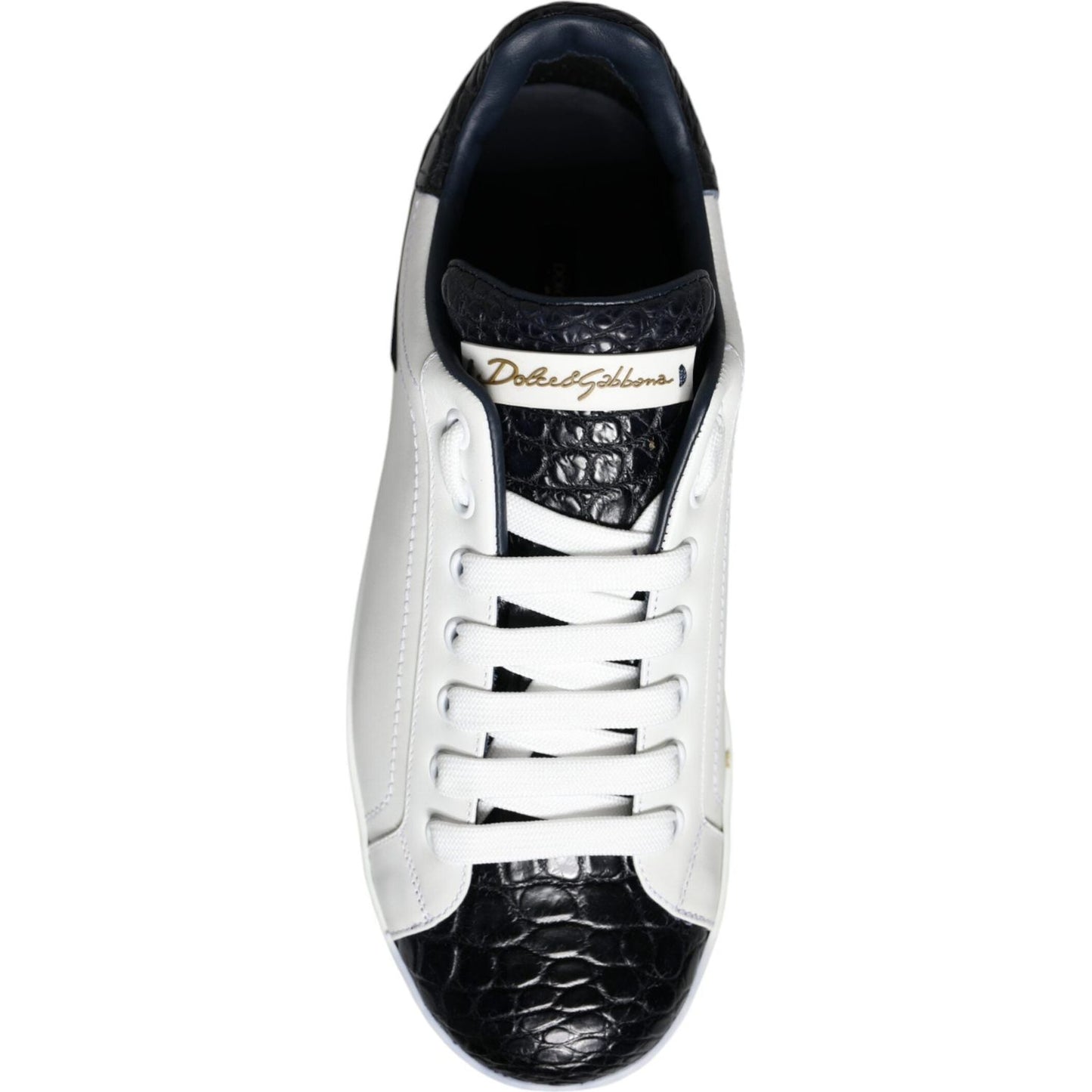 Dolce & Gabbana White Leather Logo Portofino Sneaker Shoes Dolce & Gabbana