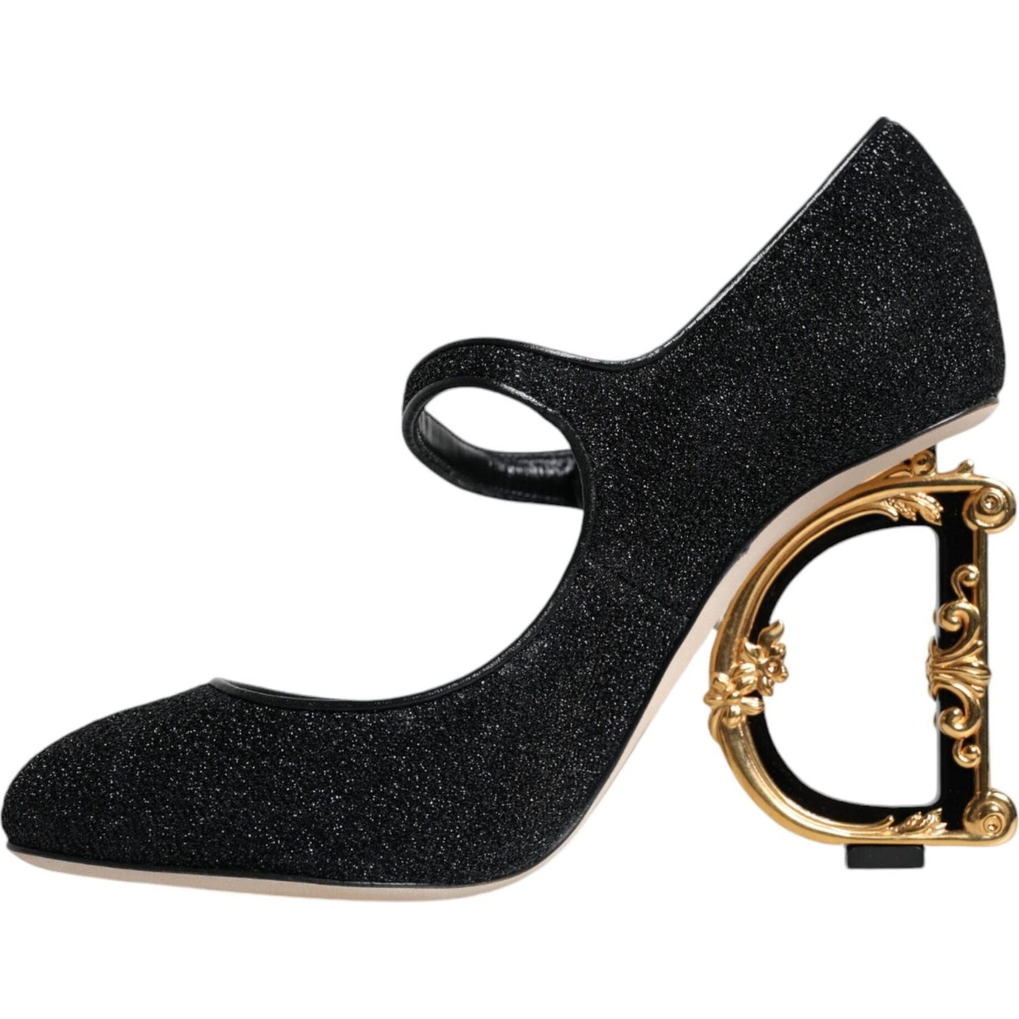 Dolce & Gabbana Black Suede Mary Jane Heel Sandals Shoes Dolce & Gabbana