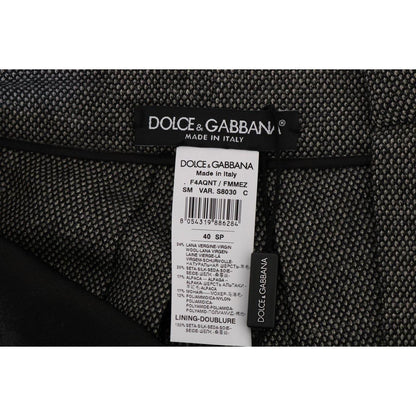 Dolce & Gabbana Gray Wool High Waist Mini Shorts