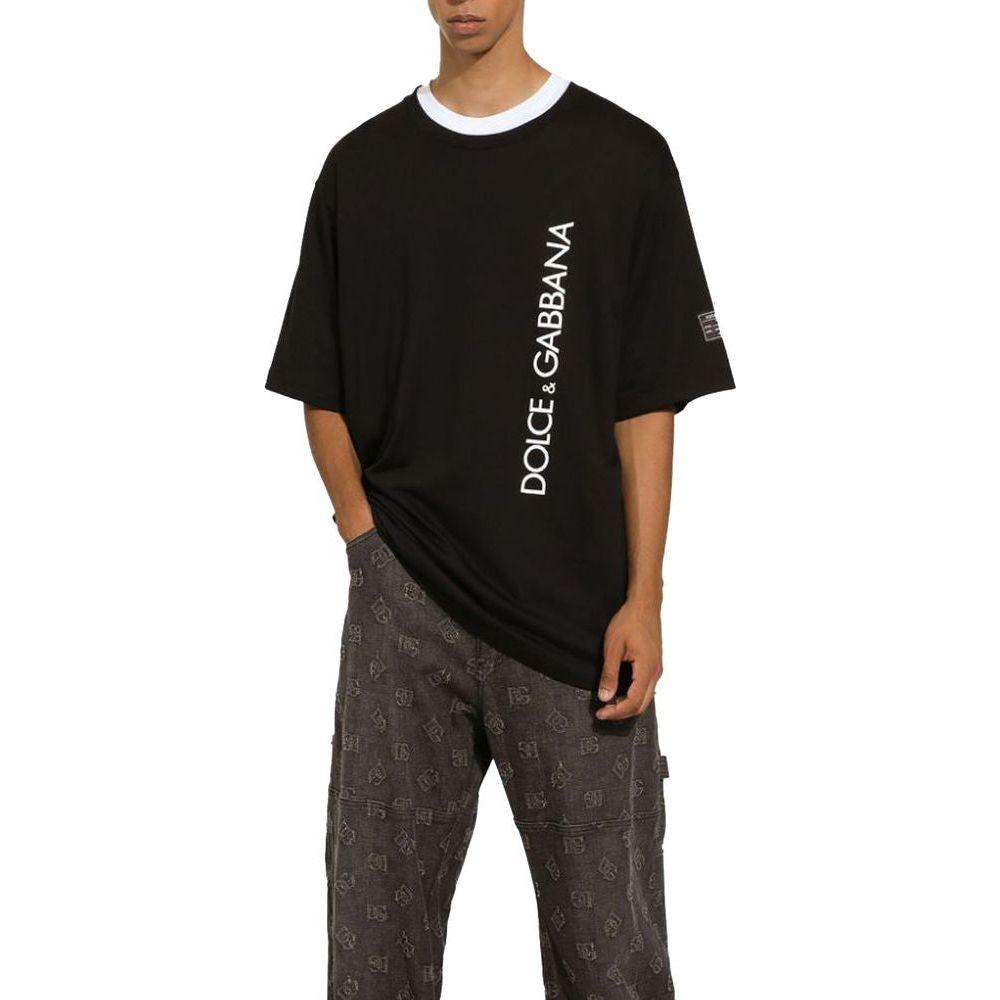 Dolce & Gabbana Black Cotton T-Shirt Dolce & Gabbana