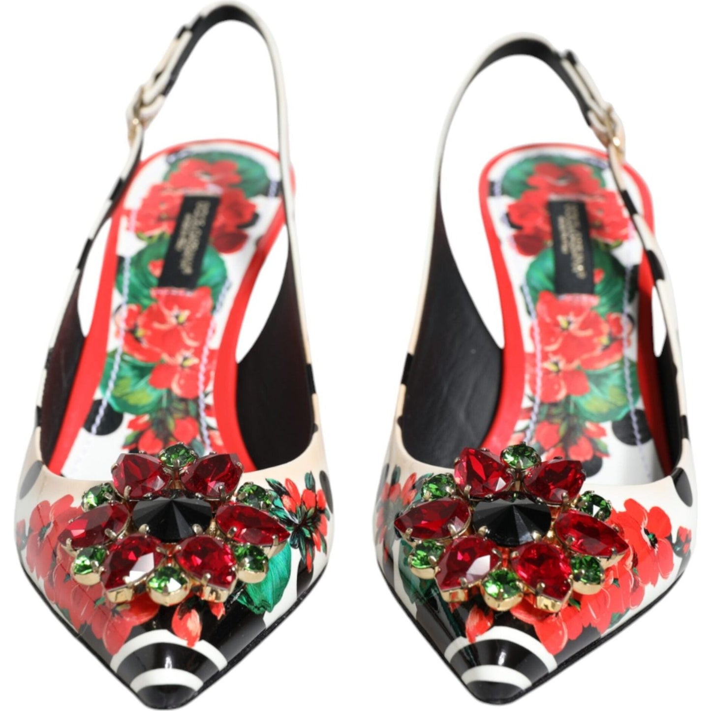 Dolce & Gabbana Multicolor Crystal Heels Slingback Shoes Dolce & Gabbana