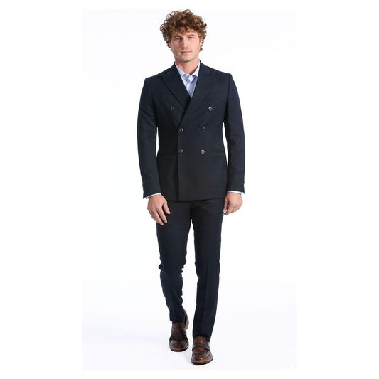 Baldinini Trend Blue Wool Suit Baldinini Trend