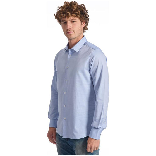 Baldinini Trend Light Blue Cotton Shirt Baldinini Trend