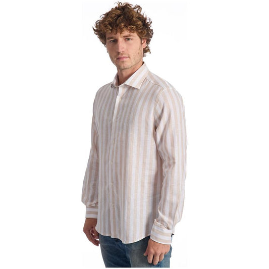 Baldinini Trend White Linen Shirt Baldinini Trend