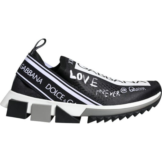 Dolce & Gabbana Black White Sorrento Low Top Sneakers Shoes Dolce & Gabbana