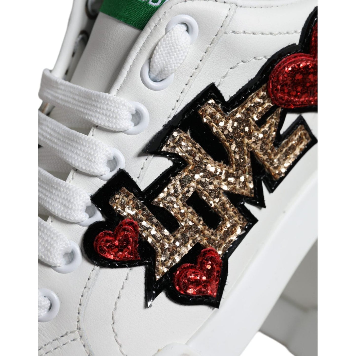 Dolce & Gabbana White Love Patch Portofino Sneakers Shoes Dolce & Gabbana