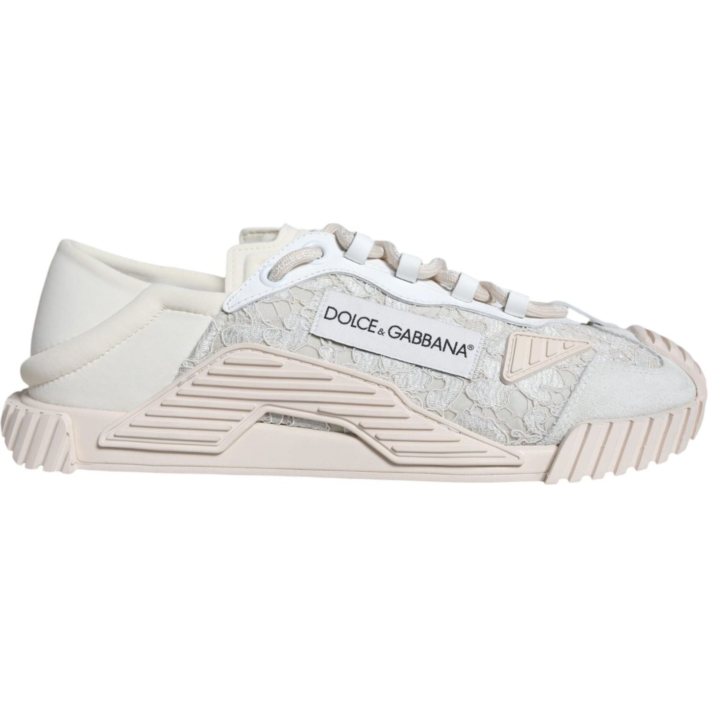 Dolce & Gabbana White Lace NS1 Low Top Sneaker Sports Shoes Dolce & Gabbana