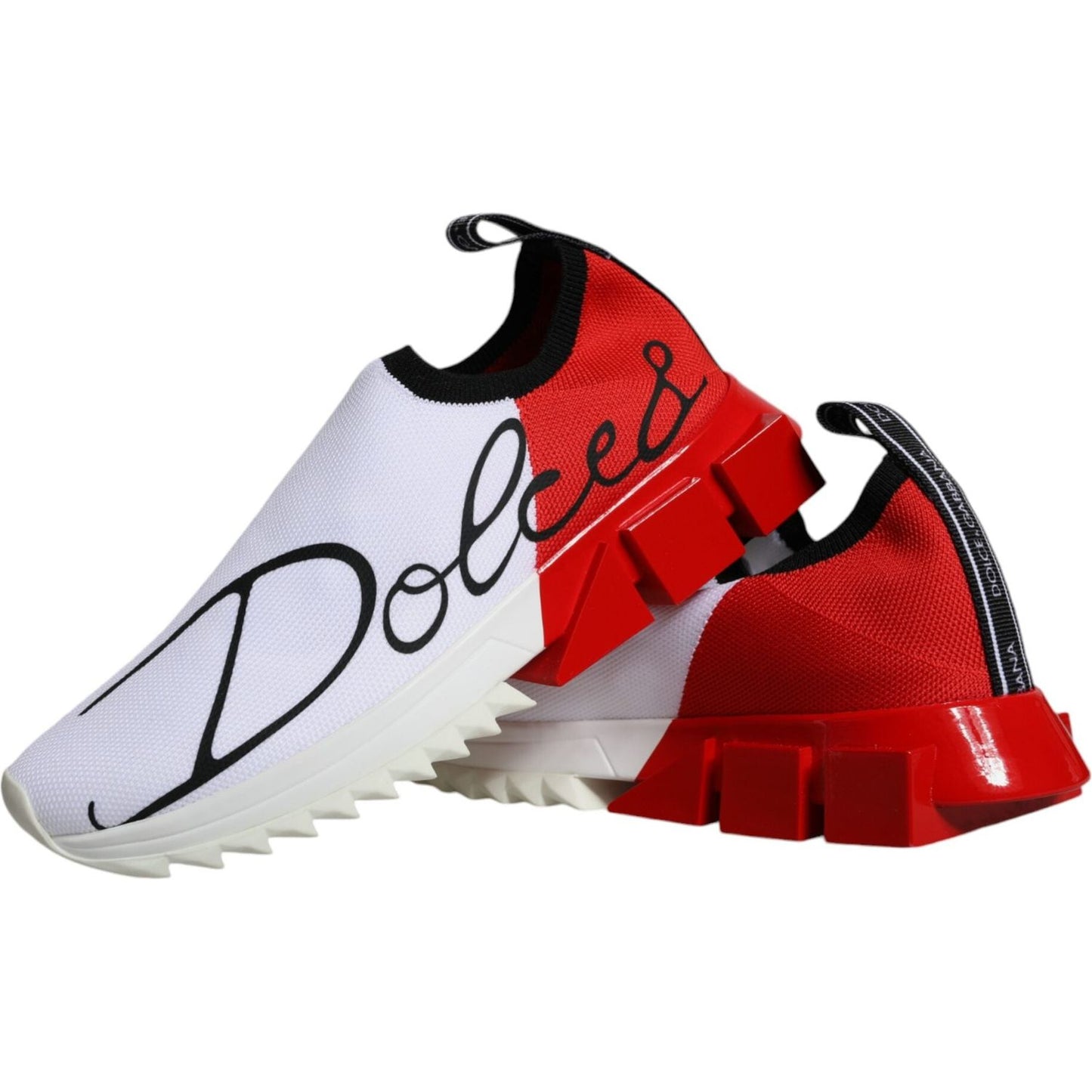 Dolce & Gabbana White Red Low Top Sorrento Men Sneakers Shoes Dolce & Gabbana