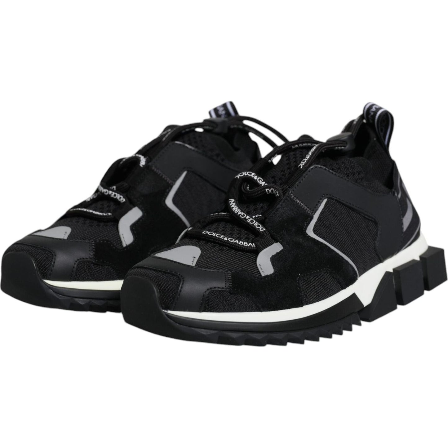 Dolce & Gabbana Black Mesh Sorrento Trekking Sneakers Shoes Dolce & Gabbana