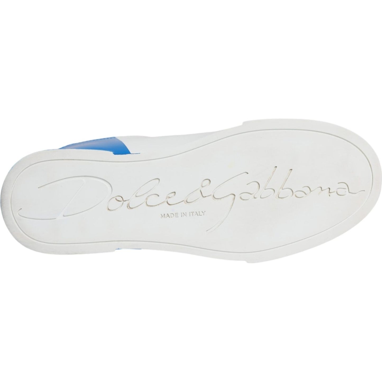 Dolce & Gabbana White Blue Portofino Low Top Sneakers Shoes Dolce & Gabbana