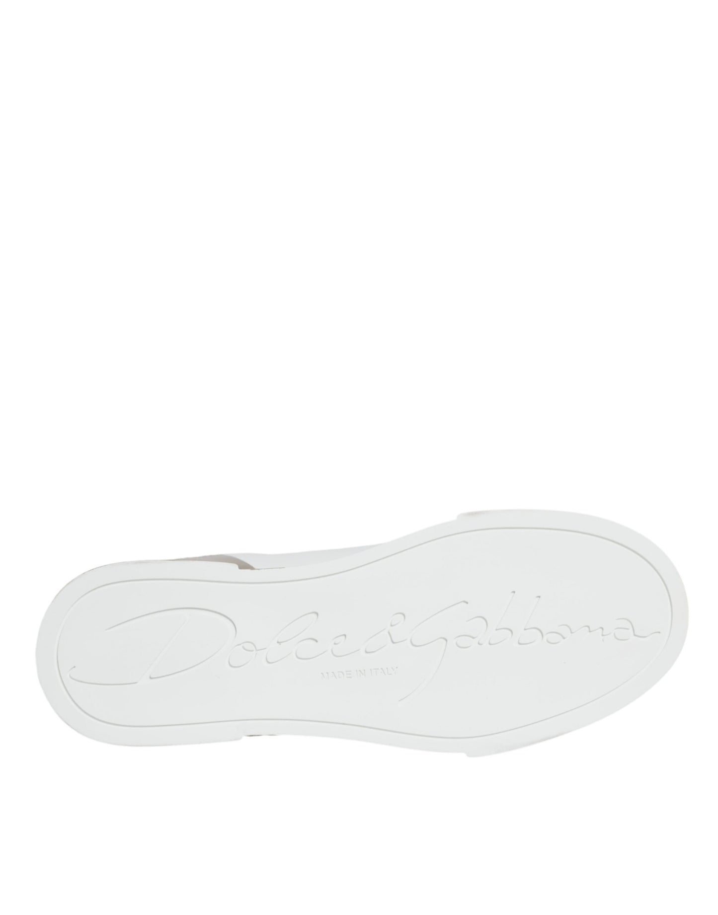 Dolce & Gabbana White Gold Portofino Low Top Sneakers Shoes Dolce & Gabbana