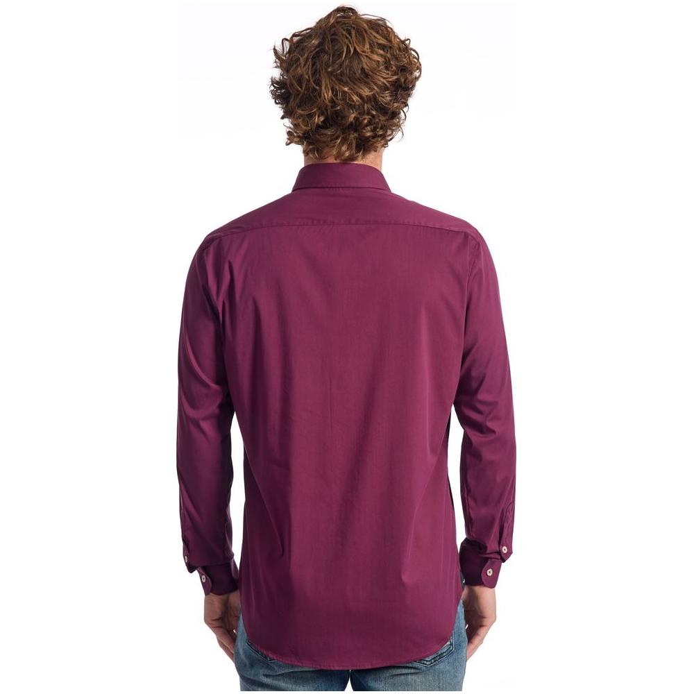 Baldinini Trend Burgundy Cotton Shirt Baldinini Trend