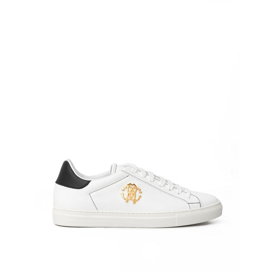 Roberto Cavalli White Leather Sneaker Roberto Cavalli