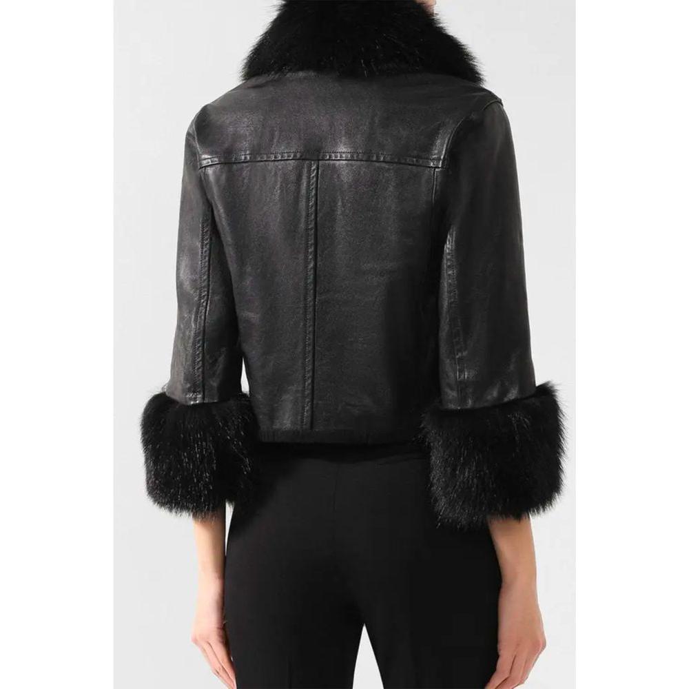 Dolce & Gabbana Black Leather Di Lambskin Jackets & Coat Dolce & Gabbana