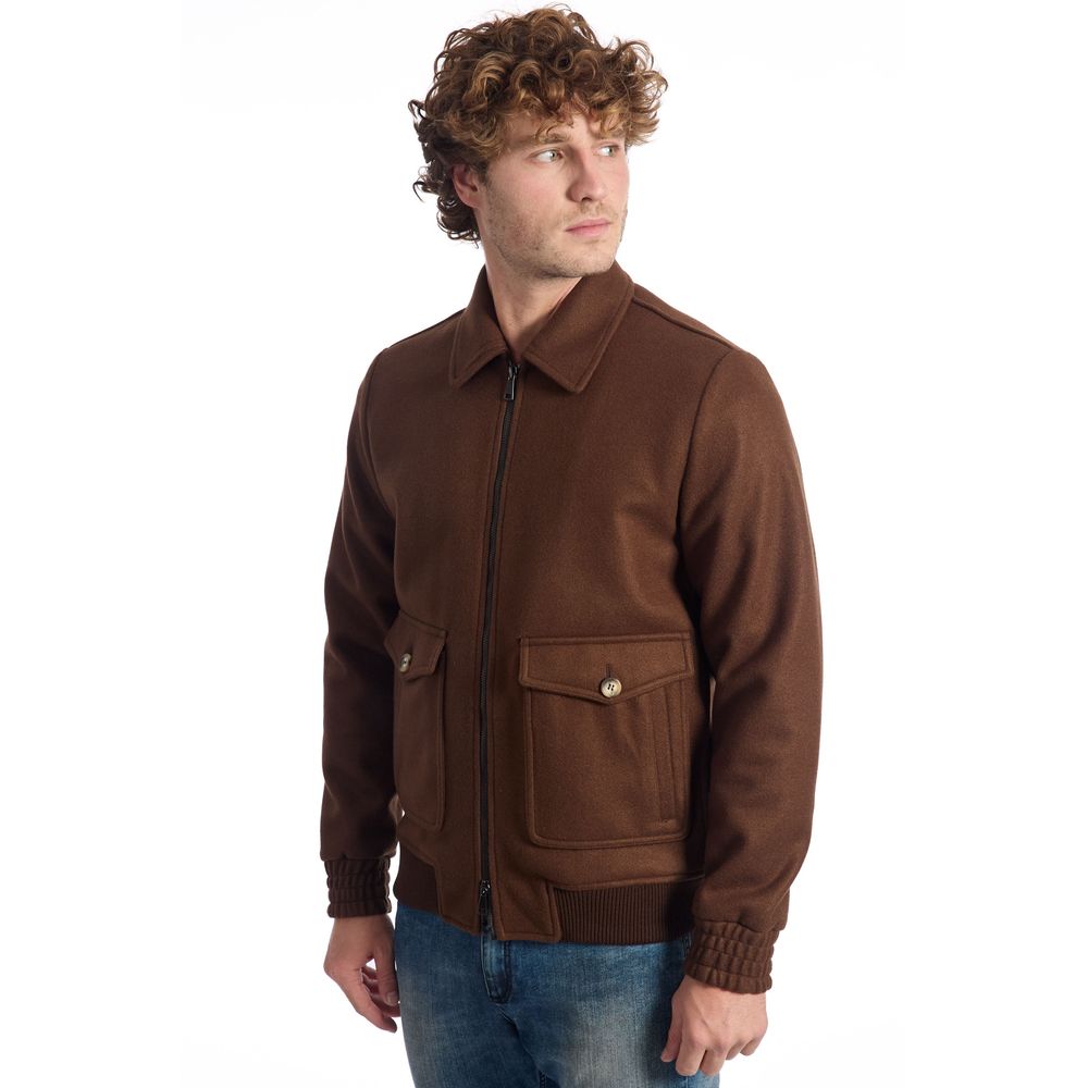 Roberto Pepe Luxury Brown Wool Men Jacket 1728,67345744032,Brown,Clothing,Coats - Jackets & Coats - Clothing,IT48 | M,Jackets & Coats - Clothing,Jackets - Men - Clothing,Men,Men - Clothing,New with tags,Roberto Pepe Luxury