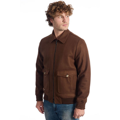 Roberto Pepe Luxury Brown Wool Men Jacket 1728,67345744032,Brown,Clothing,Coats - Jackets & Coats - Clothing,IT48 | M,Jackets & Coats - Clothing,Jackets - Men - Clothing,Men,Men - Clothing,New with tags,Roberto Pepe Luxury