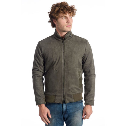 Roberto Pepe Luxury Green Eco Leather Men Jacket 1728,67345744032,Bicolor,Bombers - Jackets & Coats - Clothing,Clothing,IT48 | M,Jackets & Coats - Clothing,Jackets - Men - Clothing,Men,Men - Clothing,New with tags,Roberto Pepe Luxury