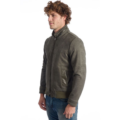 Roberto Pepe Luxury Green Eco Leather Men Jacket 1728,67345744032,Bicolor,Bombers - Jackets & Coats - Clothing,Clothing,IT48 | M,Jackets & Coats - Clothing,Jackets - Men - Clothing,Men,Men - Clothing,New with tags,Roberto Pepe Luxury