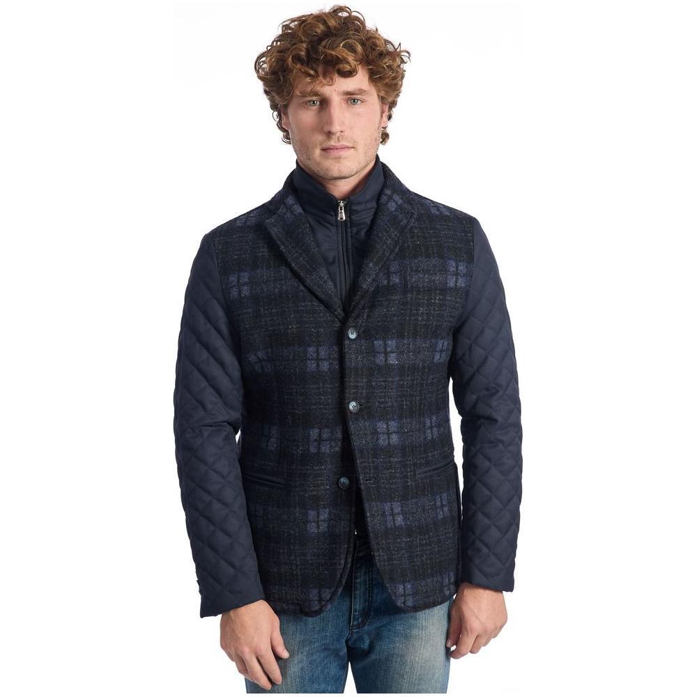 Roberto Pepe Luxury Blue Wool Men Jacket 1728,67345744032,Blue,Clothing,IT48 | M,Jackets & Coats - Clothing,Jackets - Men - Clothing,Men,Men - Clothing,New with tags,Roberto Pepe Luxury