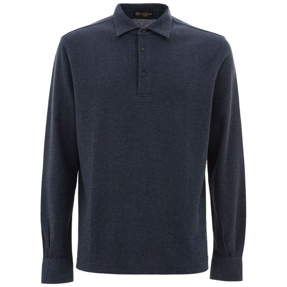 Corneliani Blue Cotton Polo Shirt Corneliani