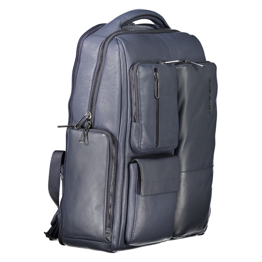 Piquadro Blue Leather Backpack Piquadro