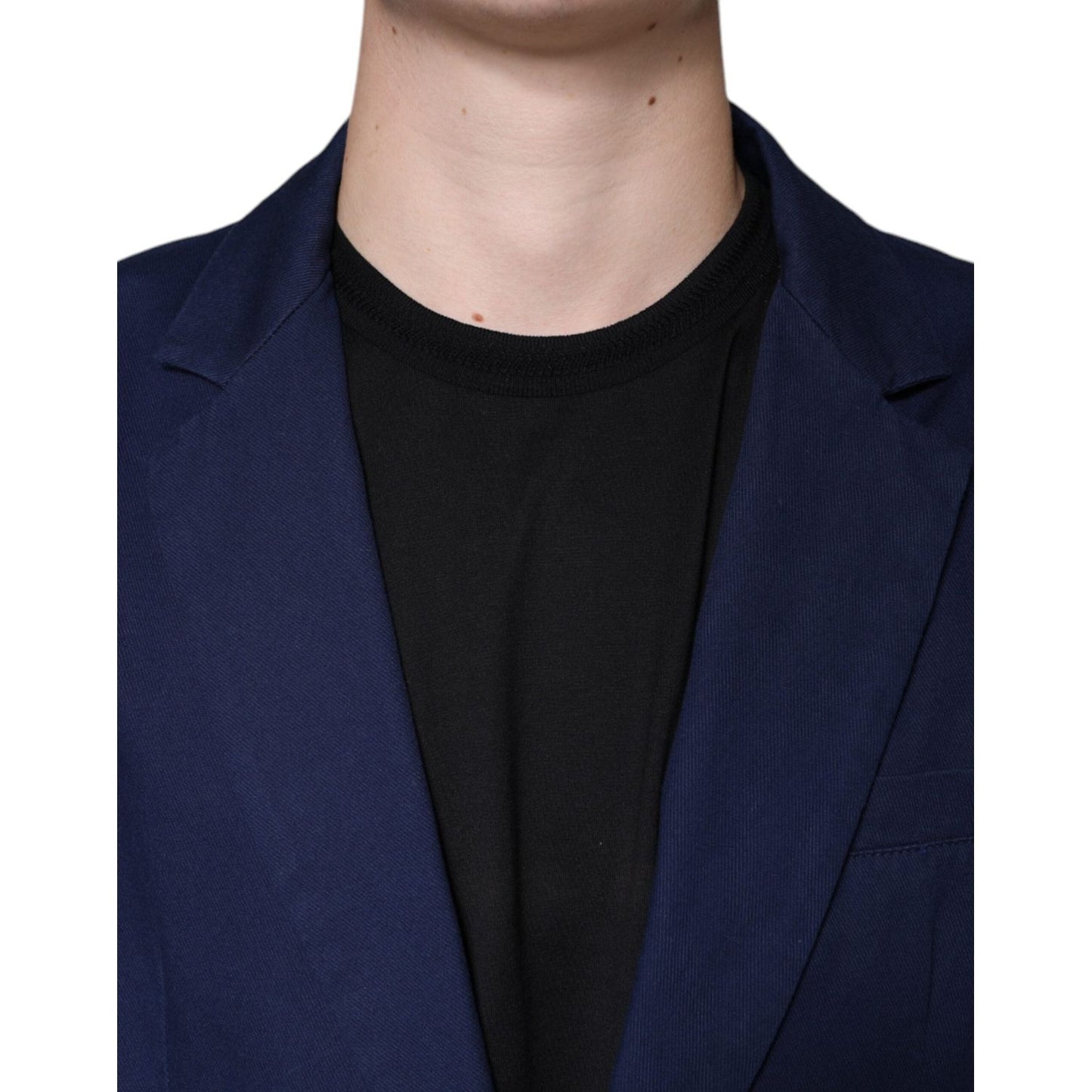 Dolce & Gabbana Blue Notch Single Breasted Dress Coat Blazer Dolce & Gabbana