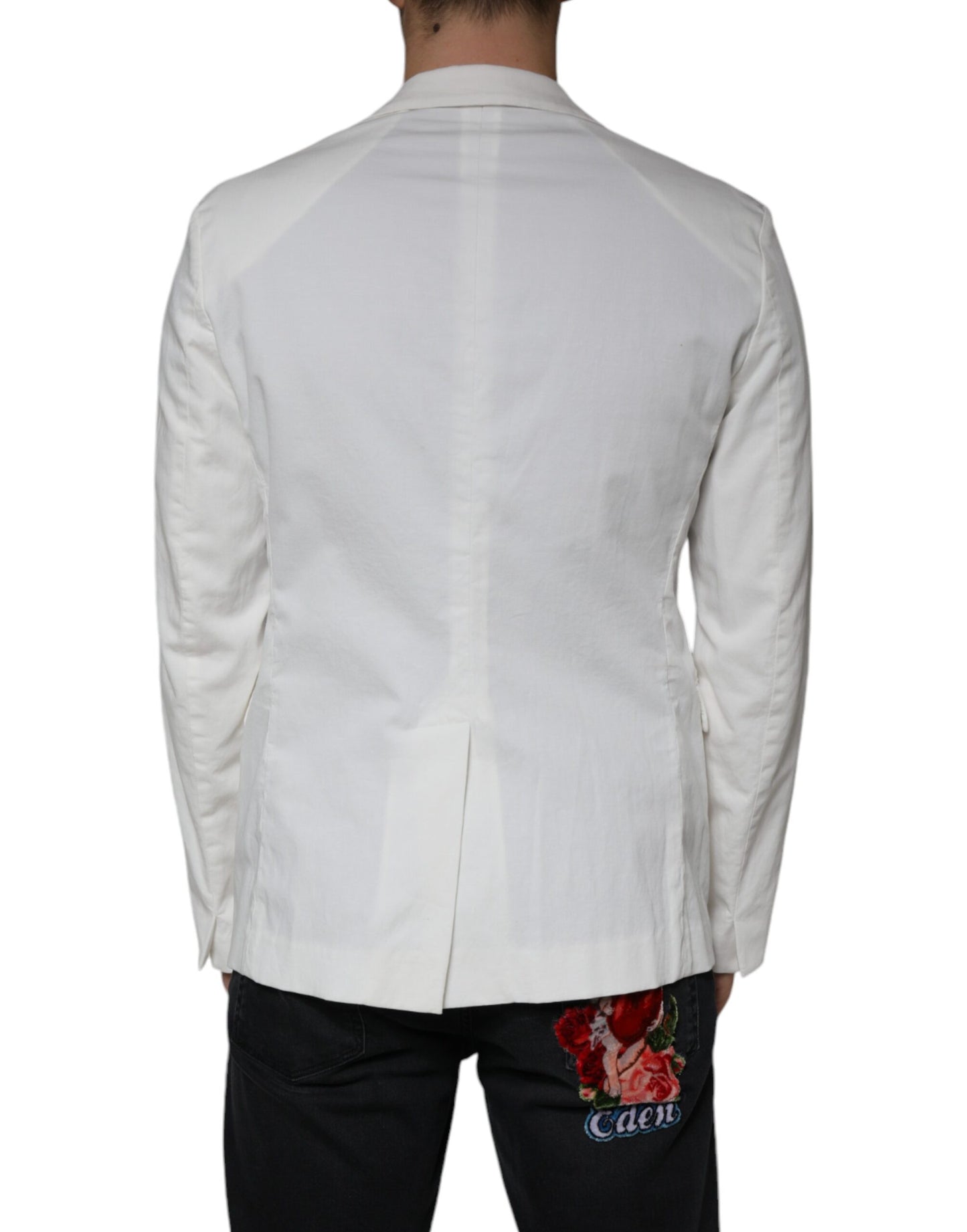 Dondup White Single Breasted One Button Dress Formal Blazer Dondup