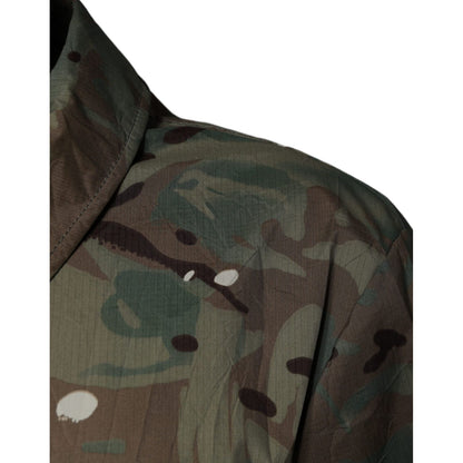 Dolce & Gabbana Multicolor Camouflage Collared Coat Jacket 1728,67345645728,Clothing,Dolce & Gabbana,Full-Length Jackets - Jackets & Coats - Clothing,IT52 | XL,Jackets & Coats - Clothing,Jackets - Men - Clothing,Material: Cotton,Men,Multicolor,Preowned /