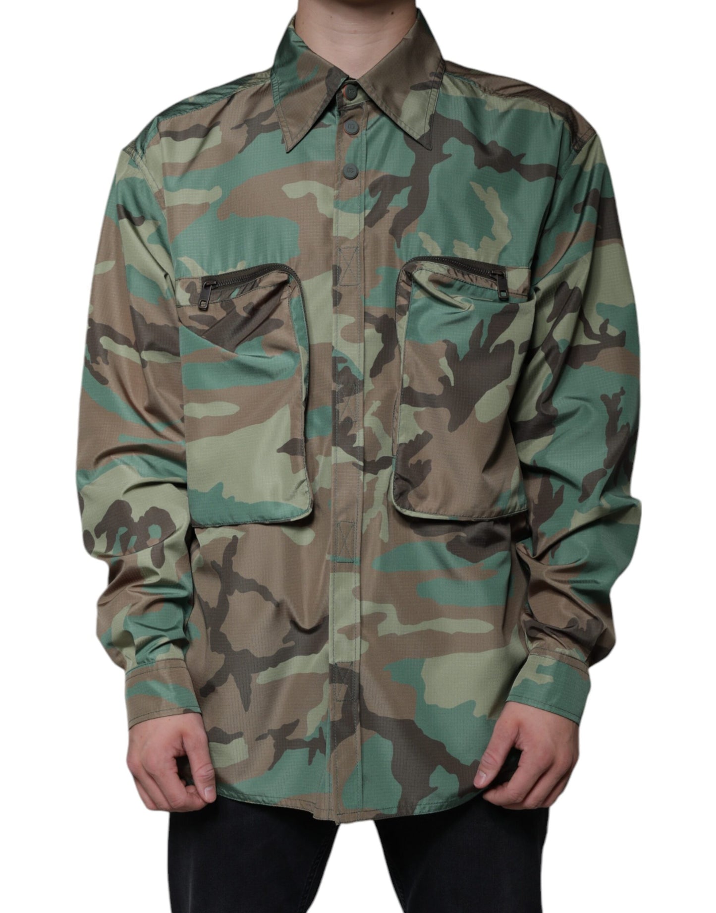 Dolce & Gabbana Multicolor Camouflage Button Down Shirt Dolce & Gabbana