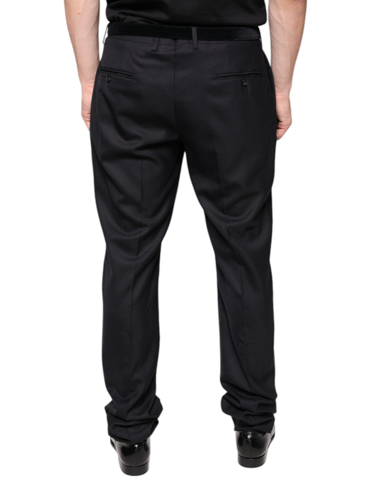 Dolce & Gabbana Black Wool Skinny Dress Formal Pants Dolce & Gabbana