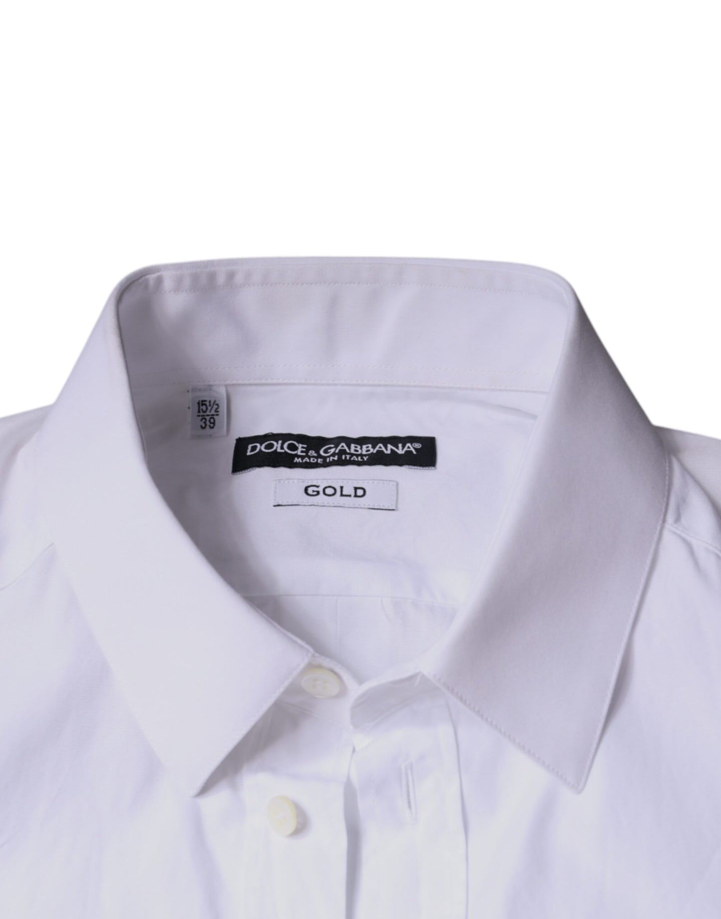 Dolce & Gabbana White Cotton Casual GOLD Short Sleeves Shirt Dolce & Gabbana