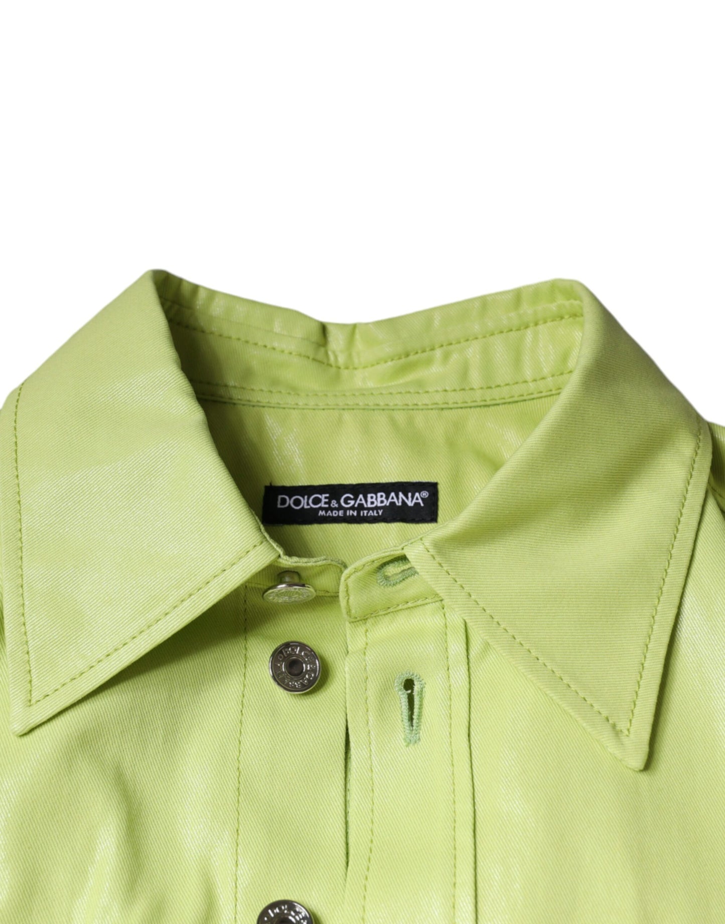 Dolce & Gabbana Green Cotton Collared Men Button Down Shirt Dolce & Gabbana