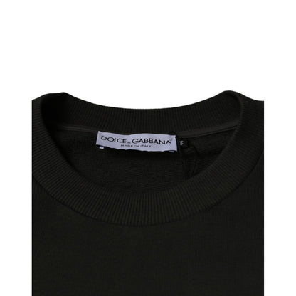 Dolce & Gabbana Army Green DG Crown Crew Neck Pullover Sweater