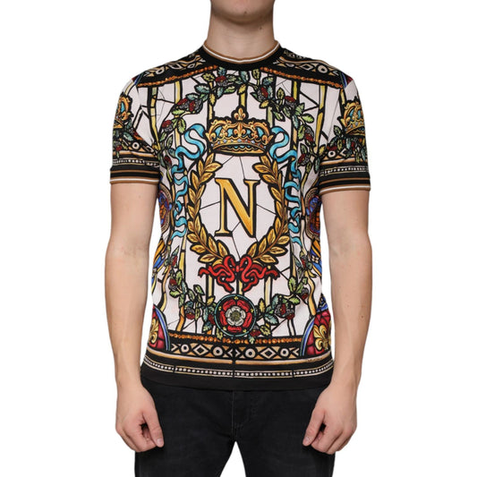 Dolce & Gabbana Multicolor Napoleon Print Cotton T-shirt Dolce & Gabbana