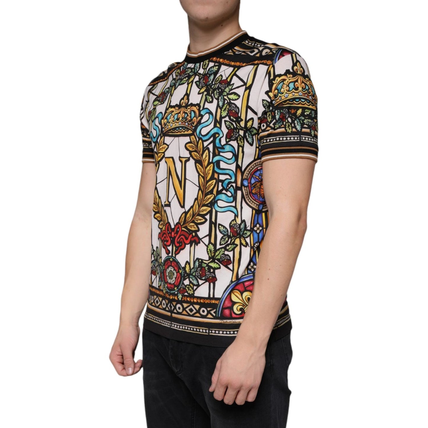 Dolce & Gabbana Multicolor Napoleon Print Cotton T-shirt Dolce & Gabbana