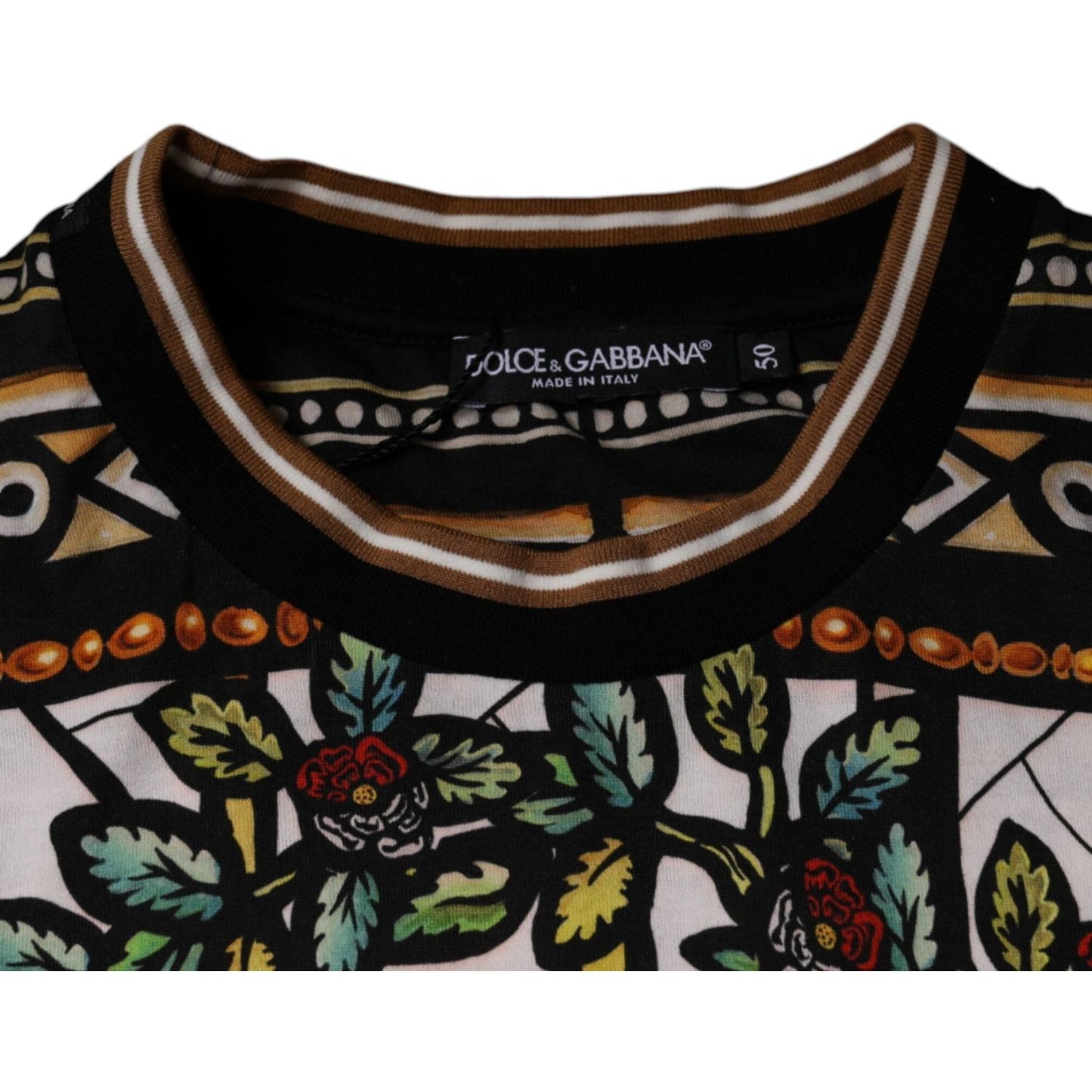 Dolce & Gabbana Multicolor Napoleon Print Cotton T-shirt Dolce & Gabbana