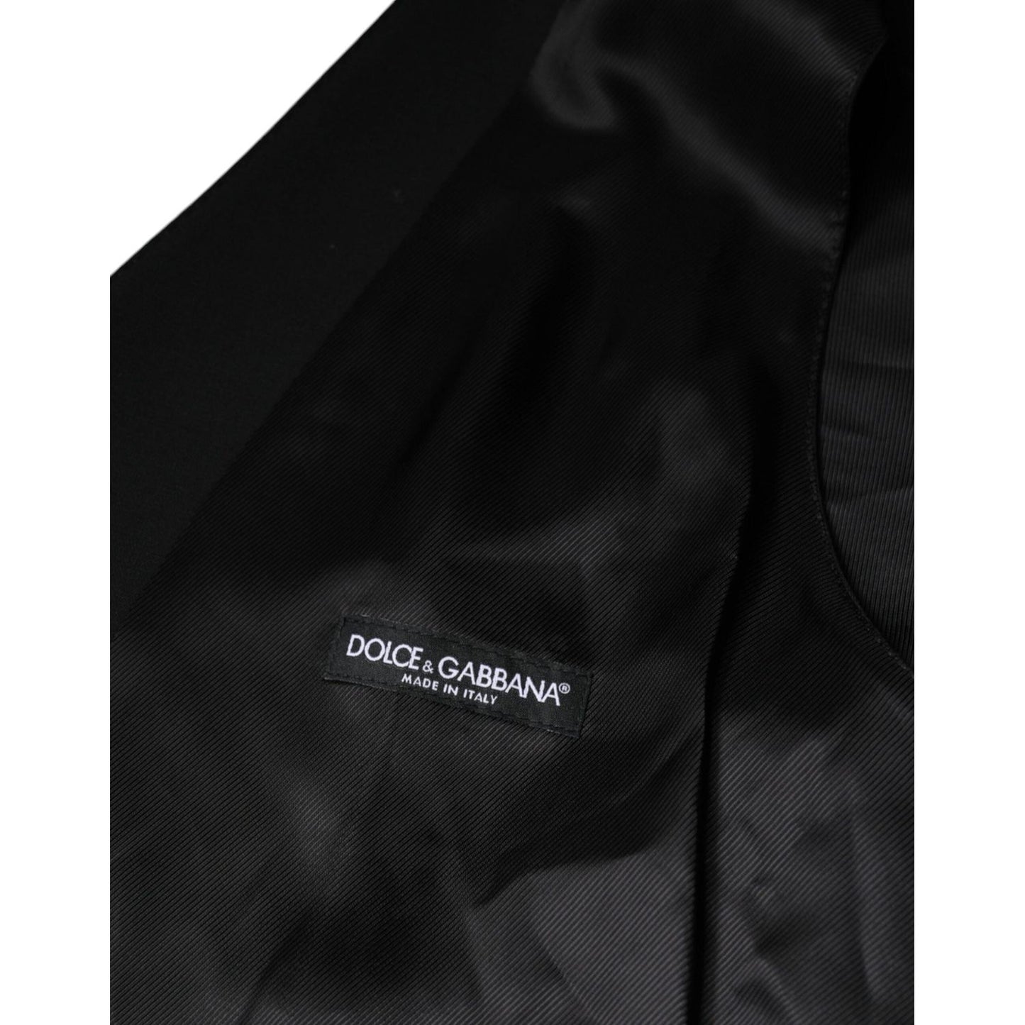 Dolce & Gabbana Black Wool Formal Dress Men Waistcoat Vest Dolce & Gabbana