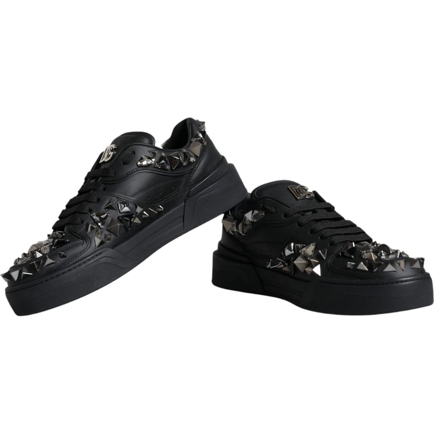 Dolce & Gabbana Black Studded Low Top Men Sneakers Shoes Dolce & Gabbana