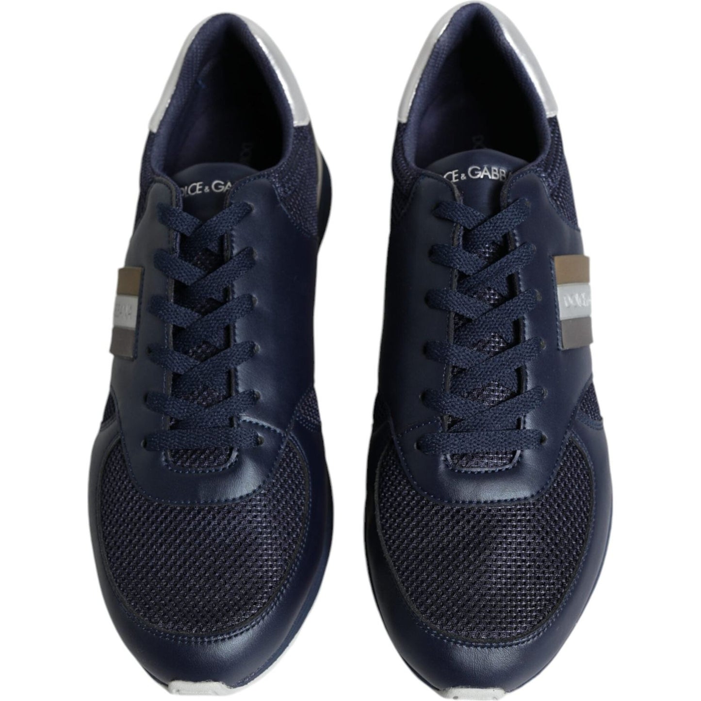 Dolce & Gabbana Blue Logo Leather Casual Men Sneakers Shoes Dolce & Gabbana