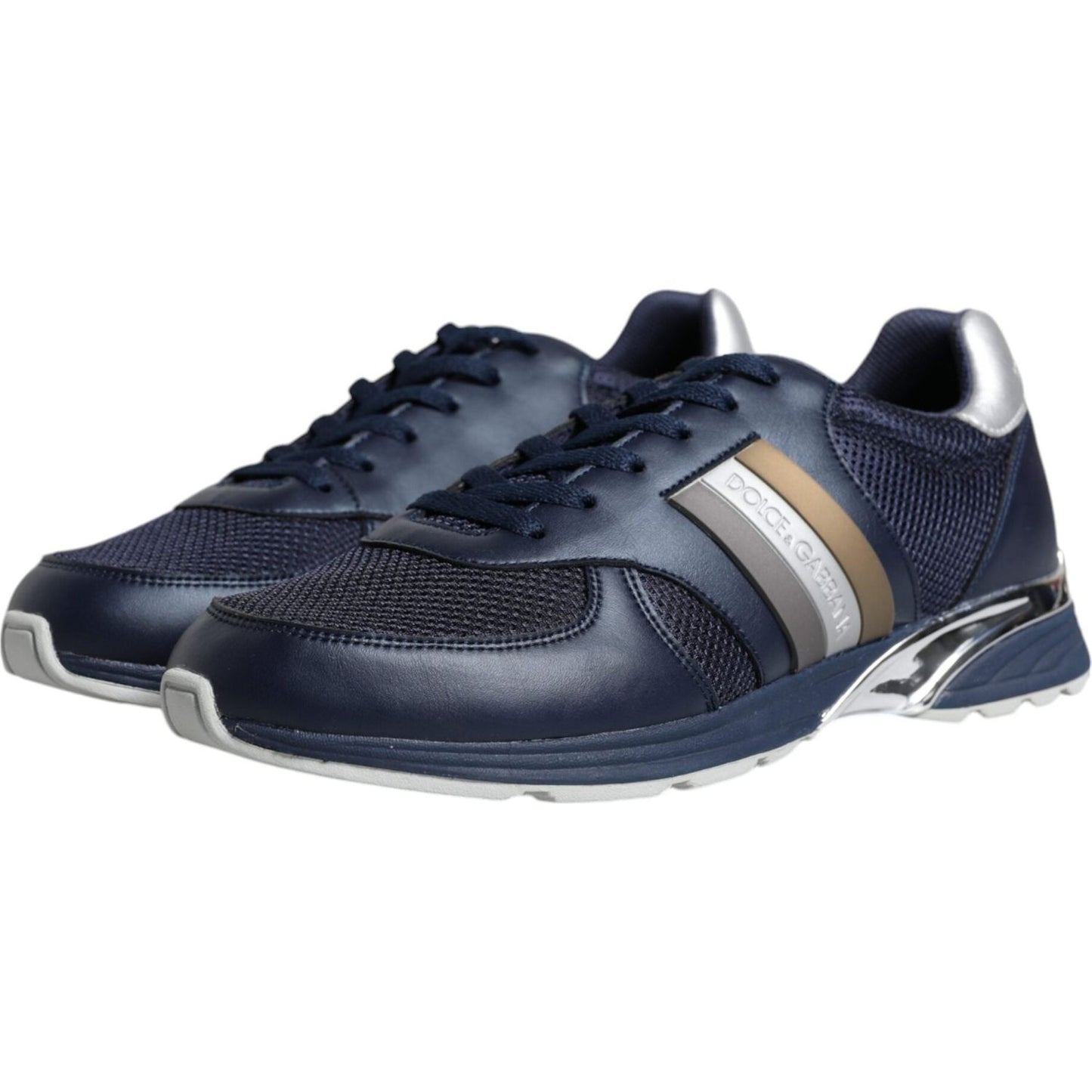 Dolce & Gabbana Blue Logo Leather Casual Men Sneakers Shoes Dolce & Gabbana