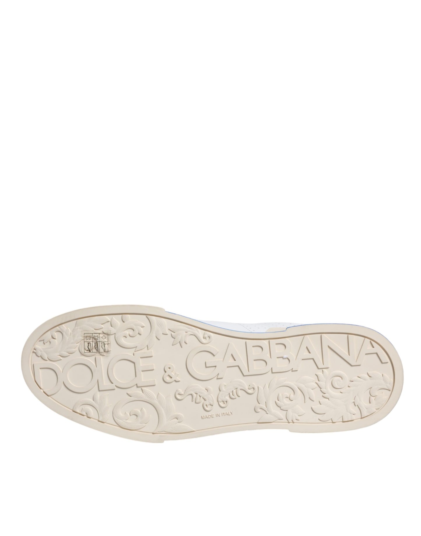 Dolce & Gabbana White Blue Perforated Low Top Sneakers Shoes Dolce & Gabbana