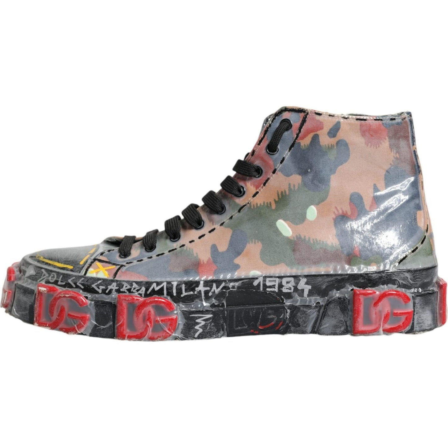 Dolce & Gabbana Multicolor Camouflage High Top Sneakers Shoes Dolce & Gabbana