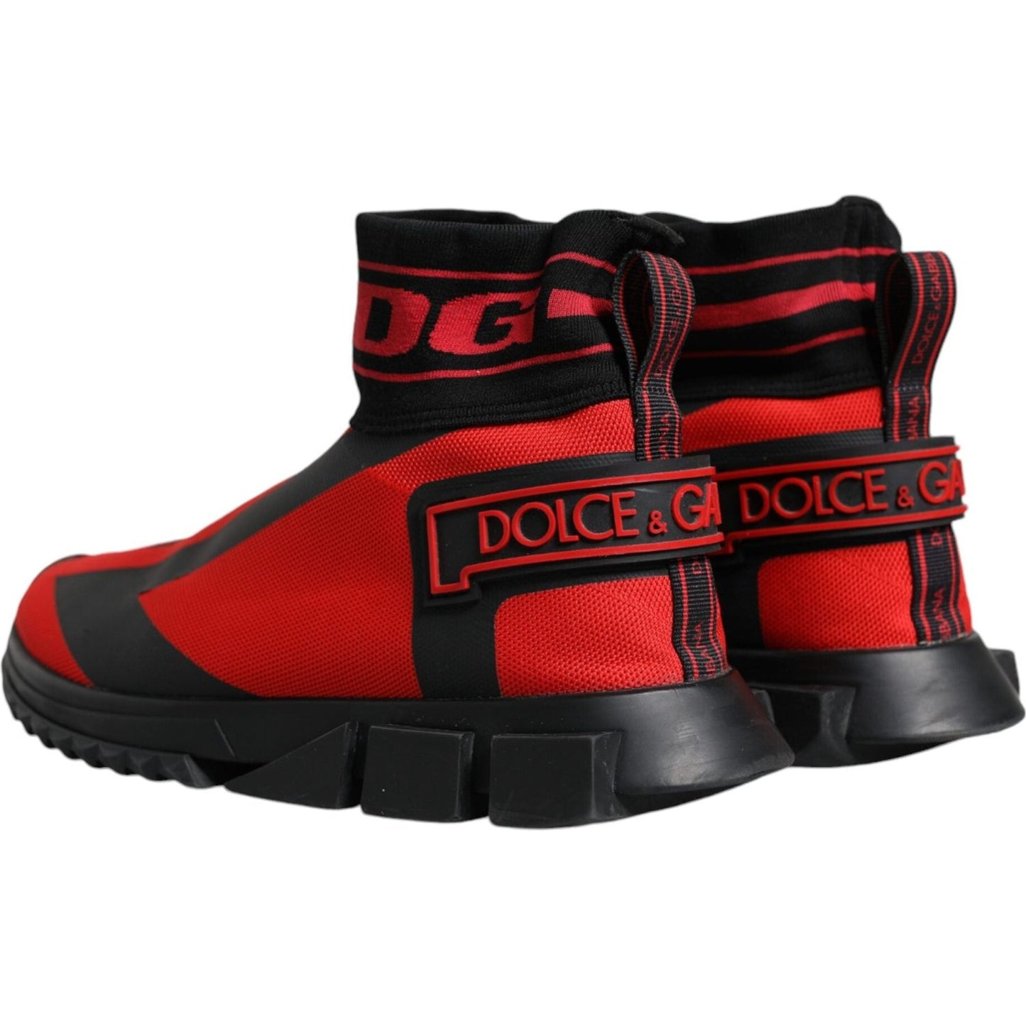 Dolce & Gabbana Red Black High Top Sorrento Sneakers Shoes Dolce & Gabbana