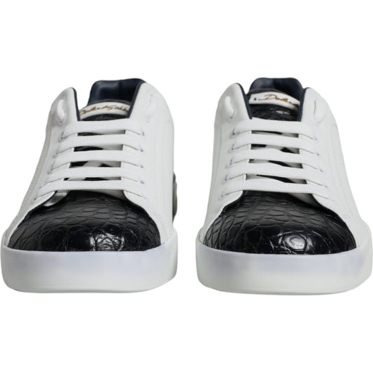 Dolce & Gabbana White Leather Logo Portofino Sneaker Shoes Dolce & Gabbana