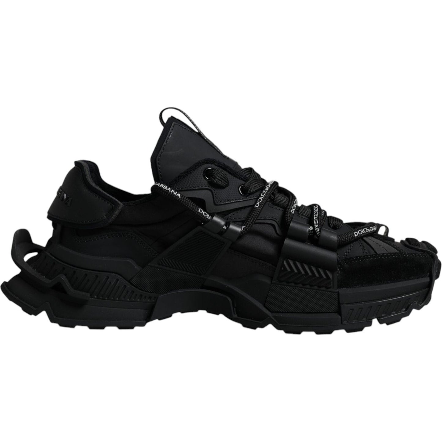 Dolce & Gabbana Black Low Top Space Lace Up Sneakers Shoes Dolce & Gabbana