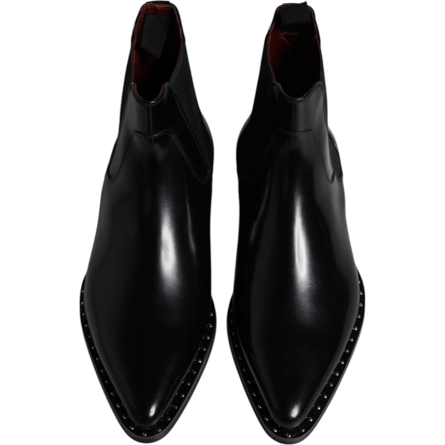 Dolce & Gabbana Black Leather Chelsea Ankle Boots Shoes Dolce & Gabbana