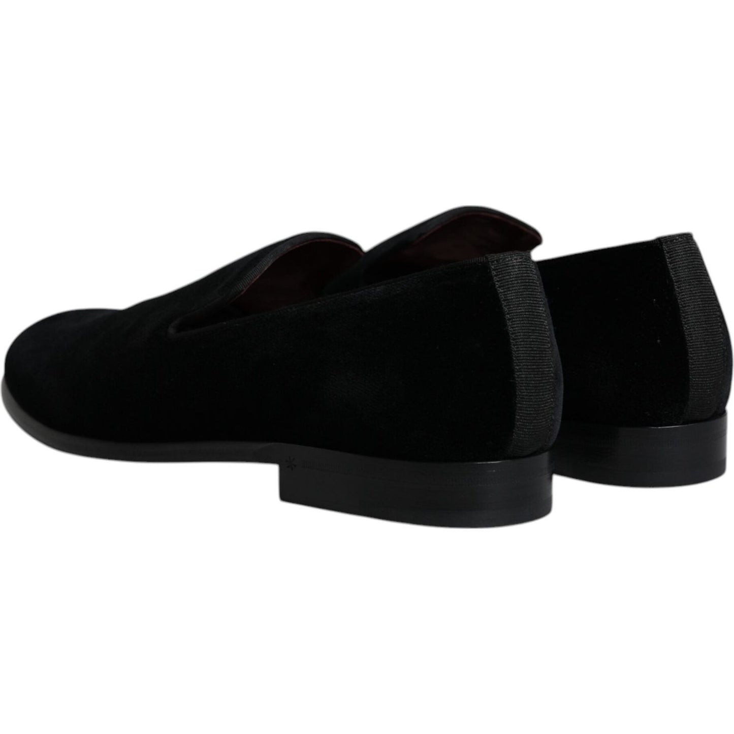 Dolce & Gabbana Black Suede Leather Slippers Loafers Shoes Dolce & Gabbana