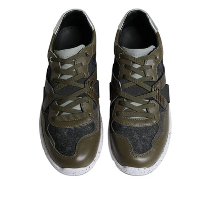 Dolce & Gabbana Multicolor Canvas Leather Low Top Sneaker Shoes