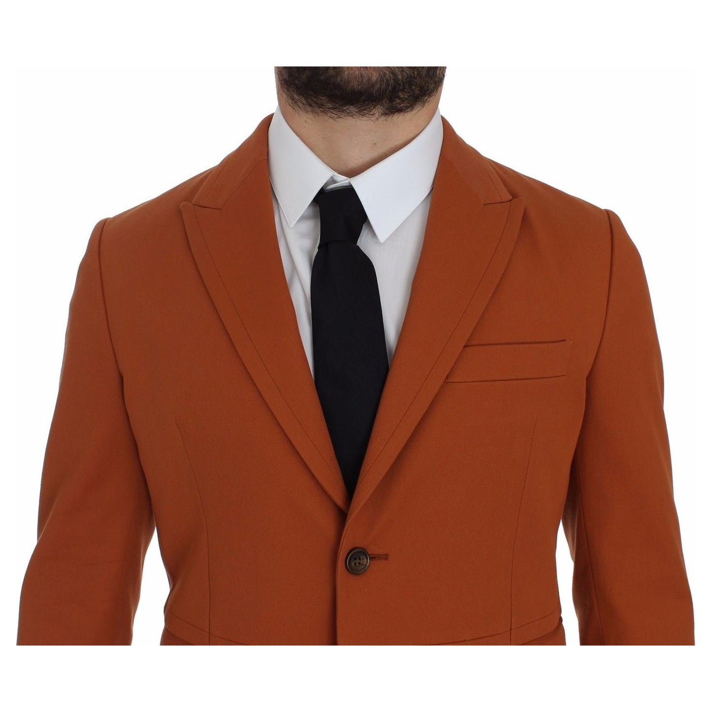 Dolce & Gabbana Elegant Orange Casual Cotton Blend Blazer Dolce & Gabbana